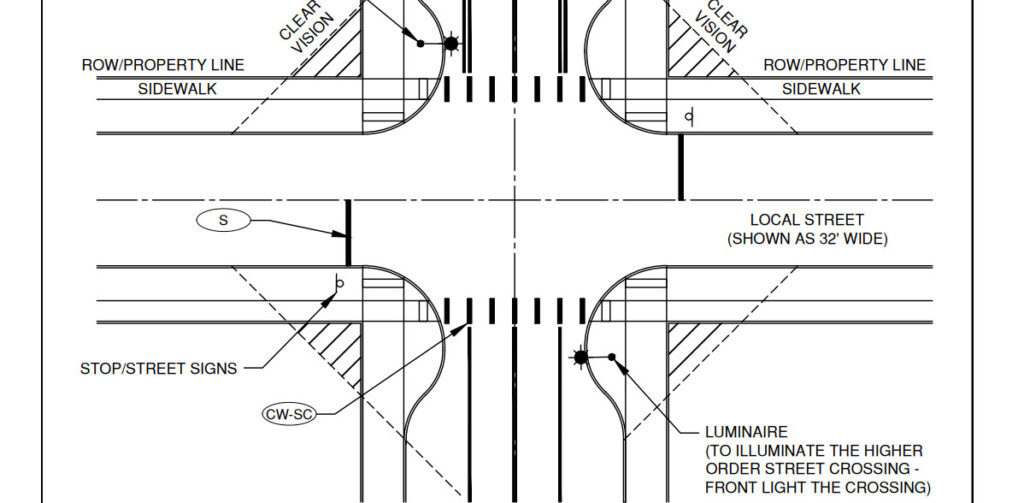 street-standards engineering drawing of a street standard