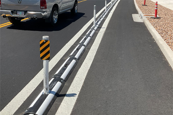 soft barrier protected bike lane